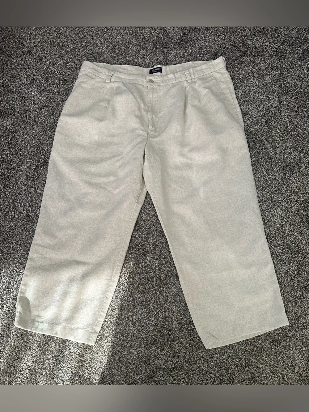 Vintage Pleated No Wrinkle Linen Blend Dockers Khakis Size 38 X 30